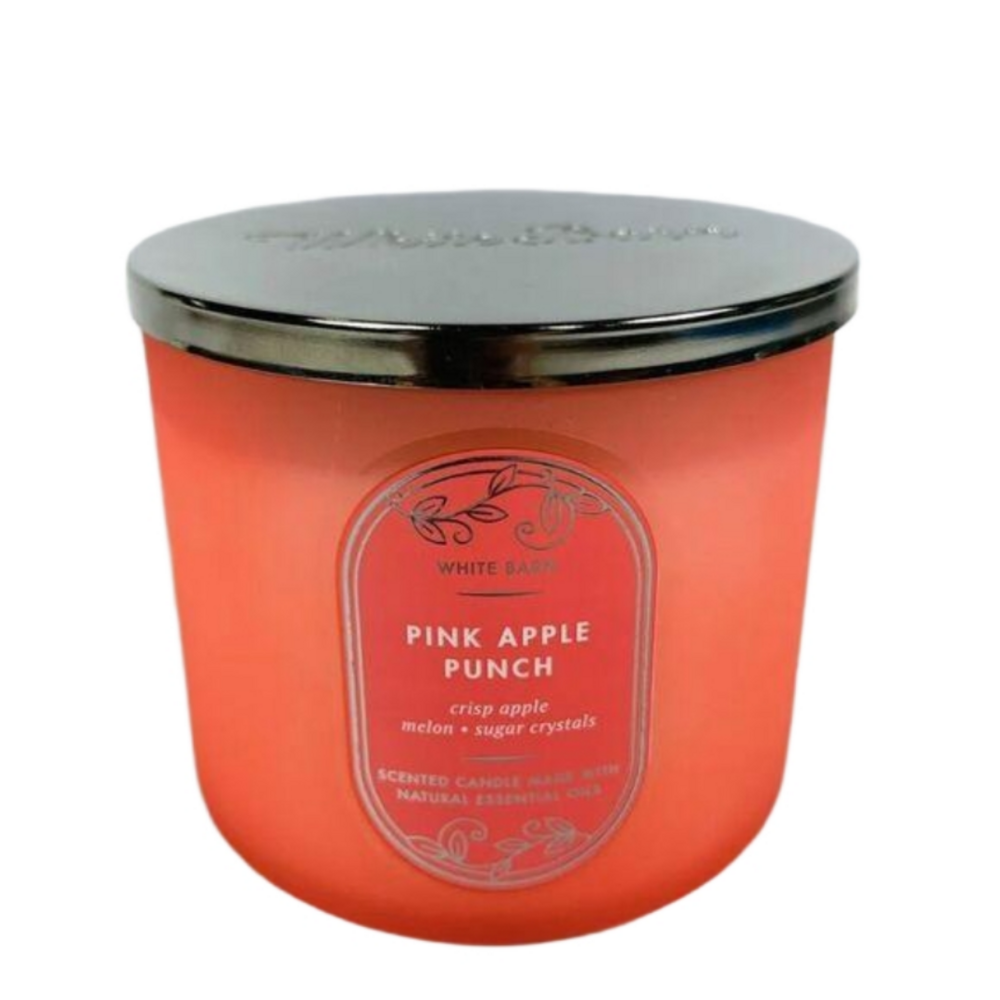 Bath & Body Works White Barn 14.5 oz. 3-wick Candle - Pink Apple Punch